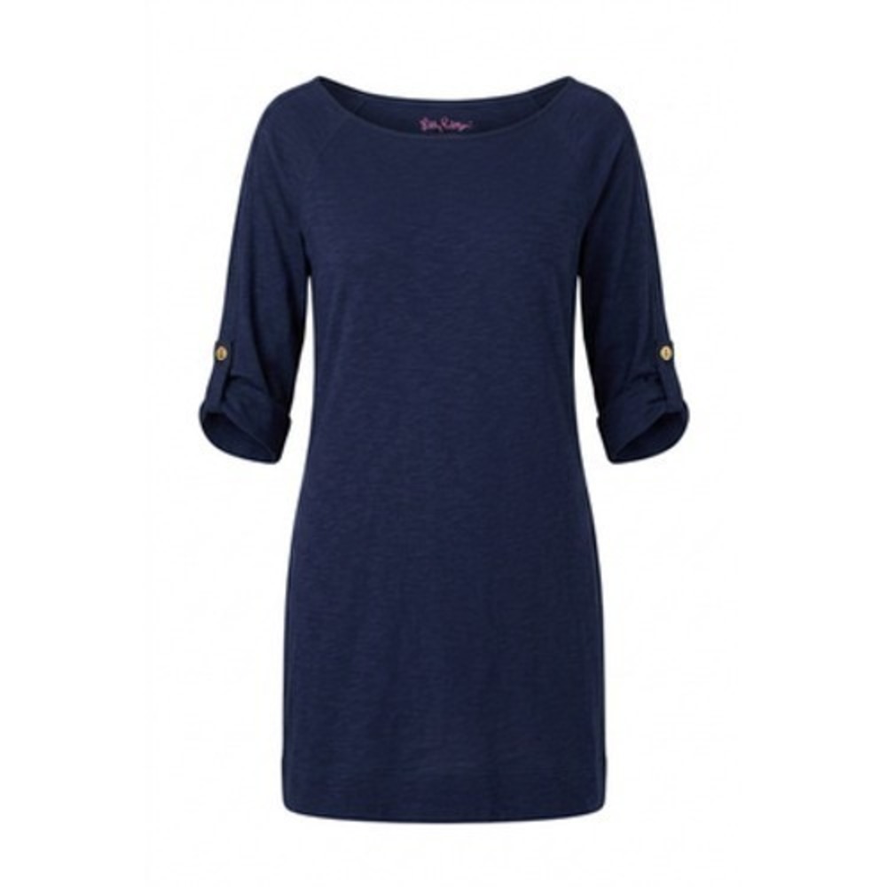 Lilly Pulitzer t-shirt Dress Women L Navy Pima Cotton Minimalist Preppy Coastal